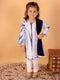Vastramay SISHU Girls Blue & White Pure Cotton Tie-Dye Kurta Leggings & Dupatta Set
